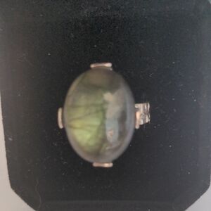 Labradorite Sterling Silver Ring. Sz 8, Genuine Gemstone, Modern, Gift Box